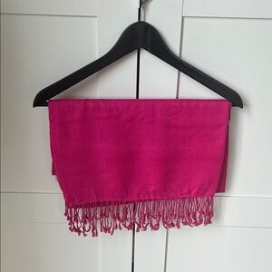 Pashmina Dark Elegant Pink Fringed Scarf